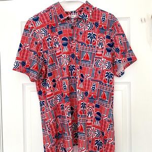 Kenny Flowers Red White and Blue BBQ July 4th America Golf Polo